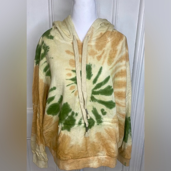 POL Tie-Dye Hoodie Sweater - Green and Orange - Picture 3 of 7